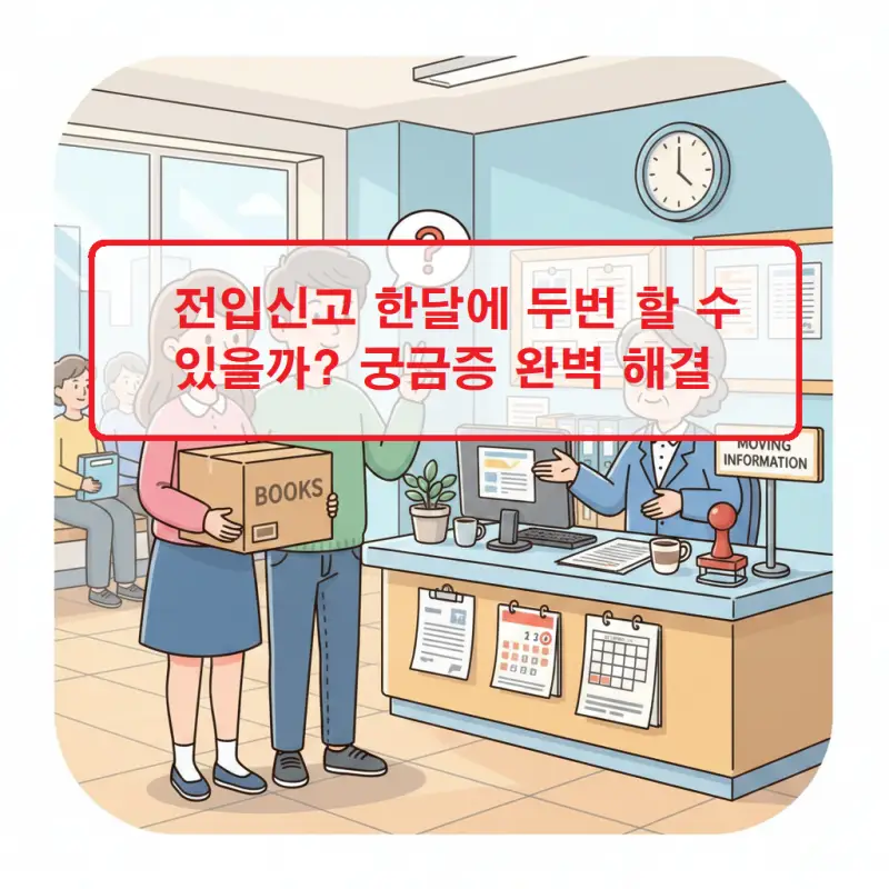 전입신고 한달에 두번 가능 여부와 신고 절차를 설명하는 주거 행정 가이드 이미지