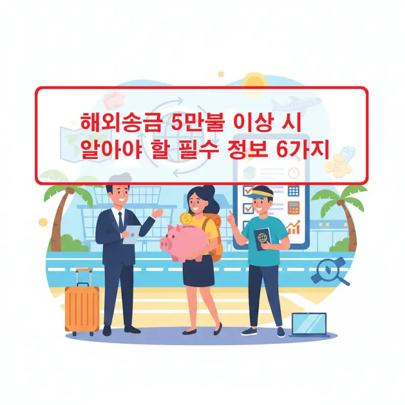 해외송금 5만불 이상 시 필요한 절차와 주의사항을 설명하는 금융 정보 썸네일
