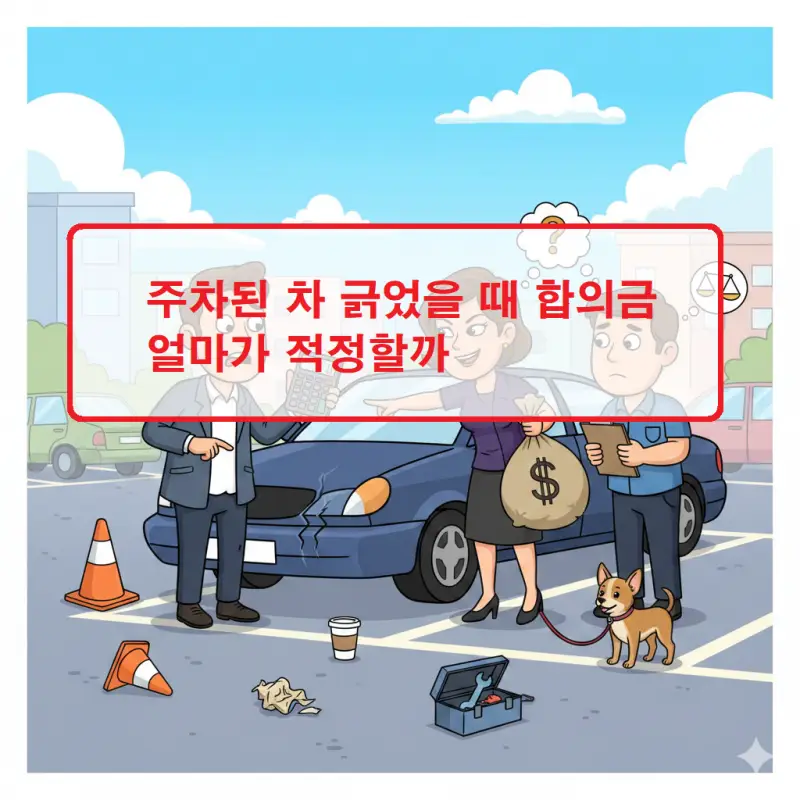 주차된 차 긁었을 때 합의금 얼마가 적정한지 안내하는 자동차 사고 보험 관련 썸네일