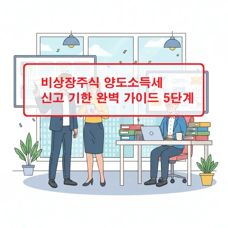 비상장주식 양도소득세 신고 기한과 신고 절차를 단계별로 설명하는 가이드 이미지