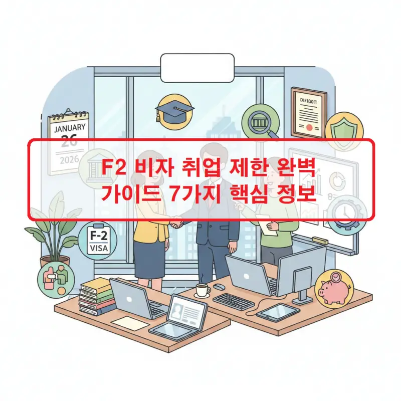 F2 비자 취업 제한 관련 허용 직종과 신청 절차를 안내하는 정보 썸네일