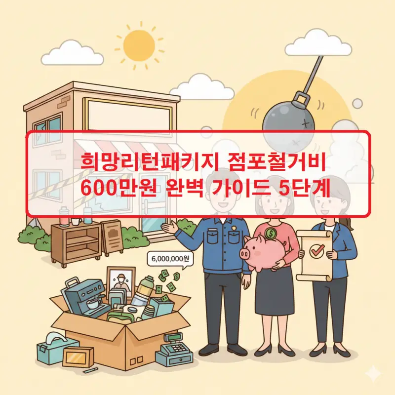 희망리턴패키지 점포철거비 600만원 지원 신청 방법을 설명하는 소상공인 지원 정보 썸네일