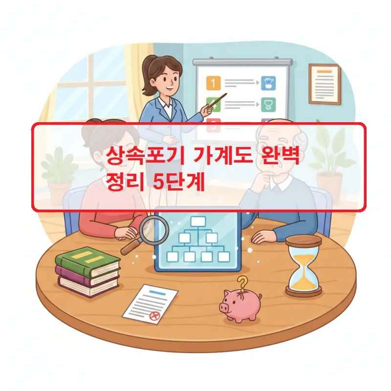 상속포기 가계도 완벽 정리 5단계를 시각적으로 설명하는 법률 정보 인포그래픽