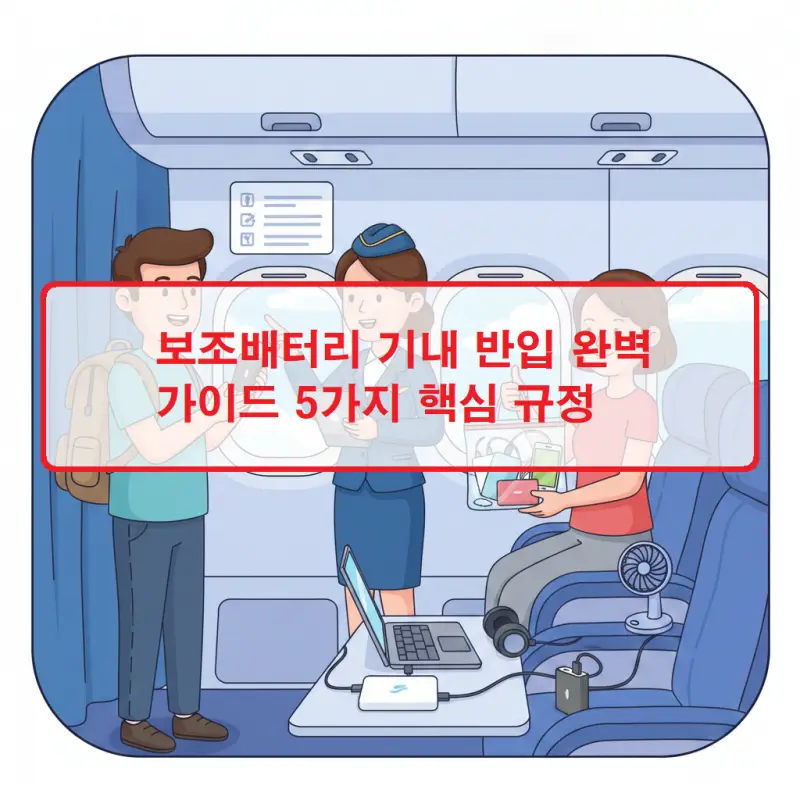 보조배터리 기내 반입 규정과 허용 용량을 설명하는 항공 안내 썸네일
