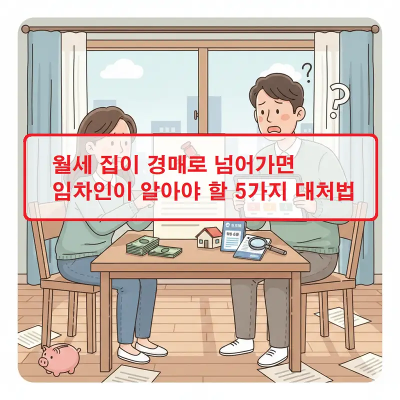 월세 집이 경매로 넘어가면 임차인이 취해야 할 대처 방법을 안내하는 부동산 정보 썸네일