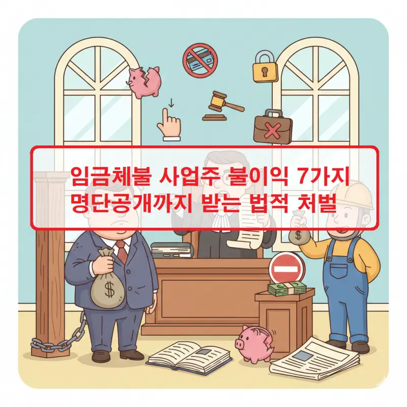 임금체불 사업주 불이익 7가지와 법적 처벌을 설명하는 노동법 가이드 썸네일