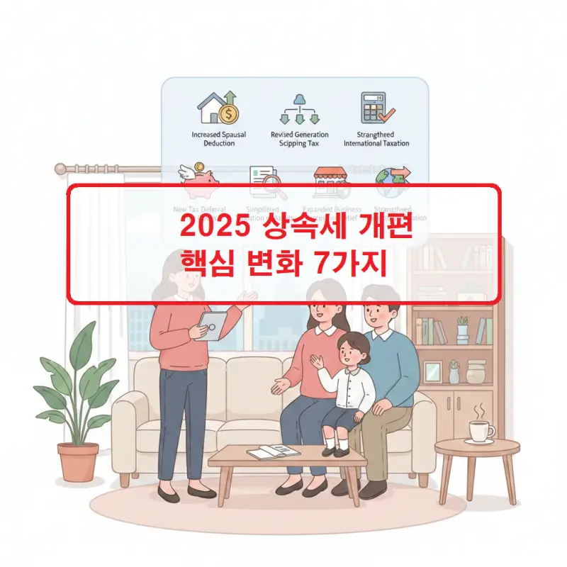 2025 상속세 개편 핵심 변화 7가지를 소개하는 세금 정보 썸네일