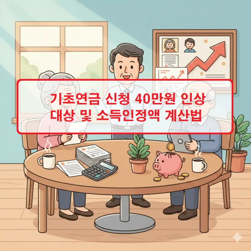 기초연금 신청 40만원 인상 대상 조건과 소득인정액 계산법을 정리한 복지 정책 안내 썸네일
