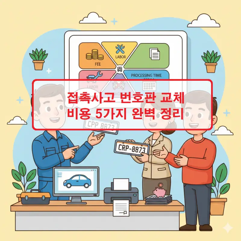 접촉사고 번호판 교체 비용을 5가지 항목으로 정리한 자동차 정보 썸네일