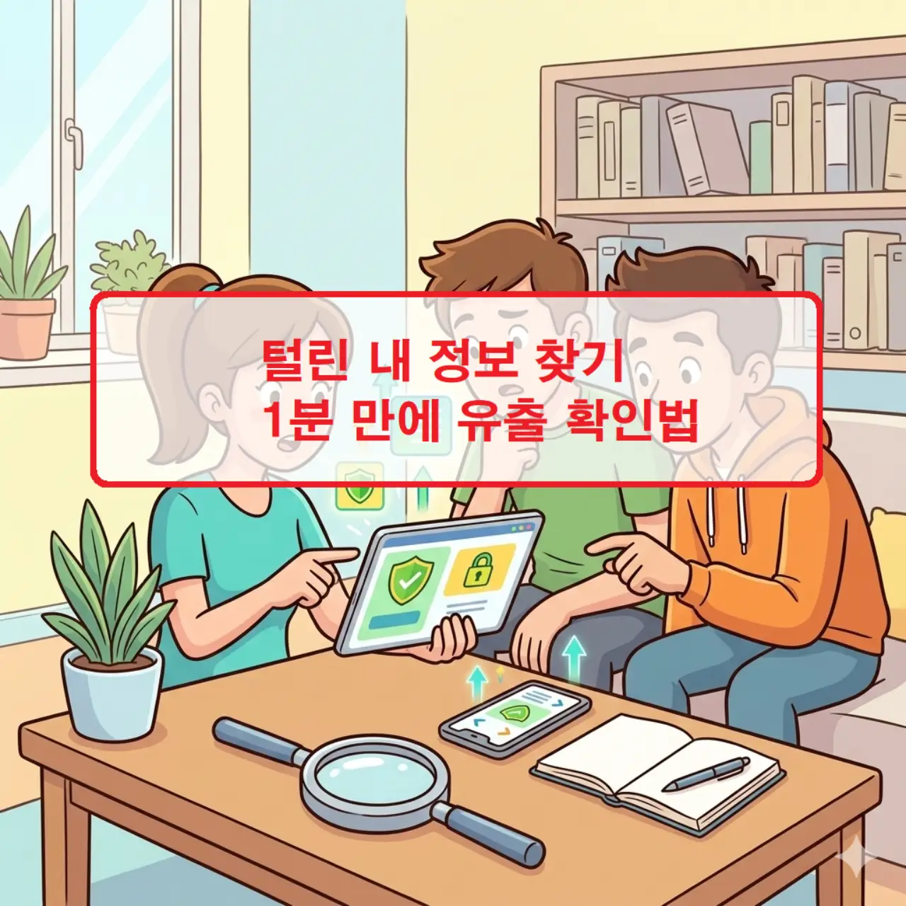 개인정보 유출 여부를 점검하는 털린 내 정보 찾기 서비스의 공식 로고와 보안 확인 화면