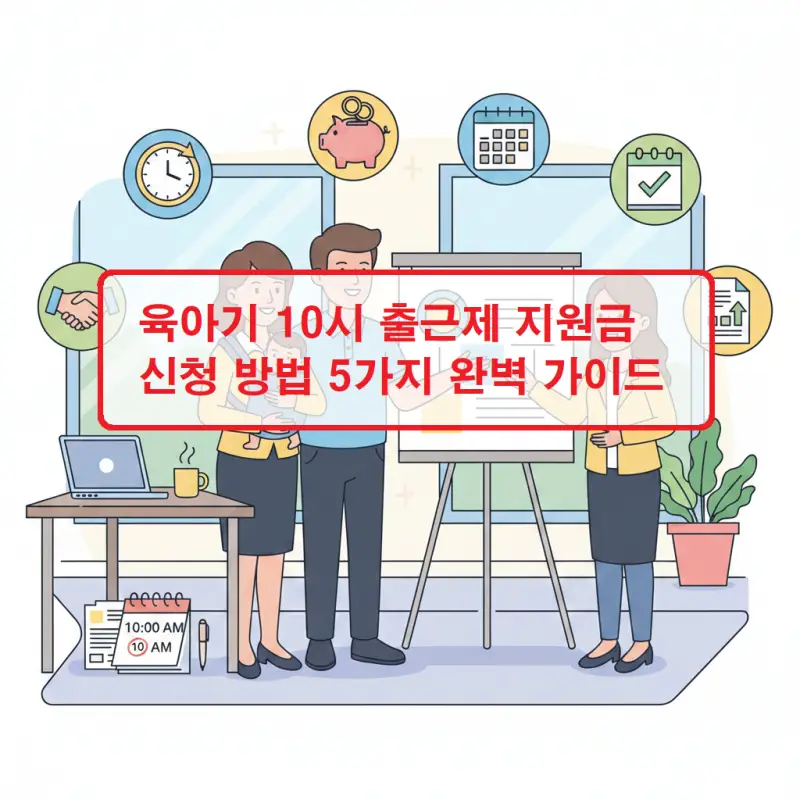 육아기 10시 출근제 지원금 신청 방법 5가지를 안내하는 정보 썸네일
