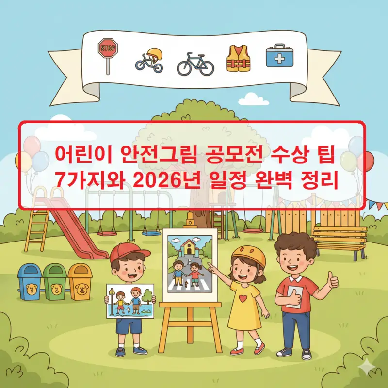 어린이 안전그림 공모전 수상 팁 7가지와 2026년 공모전 일정을 안내하는 정보 썸네일