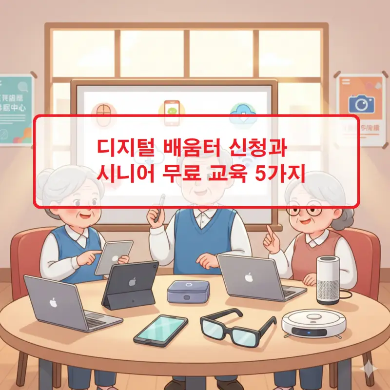 디지털 배움터 신청 방법과 시니어를 위한 무료 교육 5가지를 안내하는 정보 썸네일