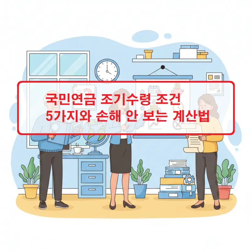 국민연금 조기수령 조건과 손해 없이 수령액을 계산하는 방법을 안내하는 금융 정보 썸네일