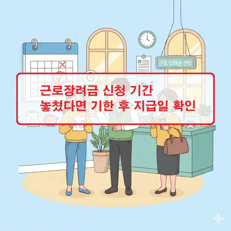 근로장려금 신청 기간을 놓쳤을 때 기한 후 신청 방법과 지급일을 안내하는 정보 썸네일