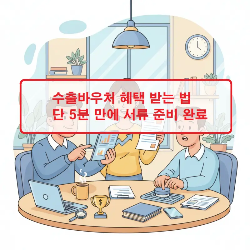 수출바우처 혜택 신청에 필요한 서류를 5분 안에 준비하는 방법을 안내하는 정보 썸네일