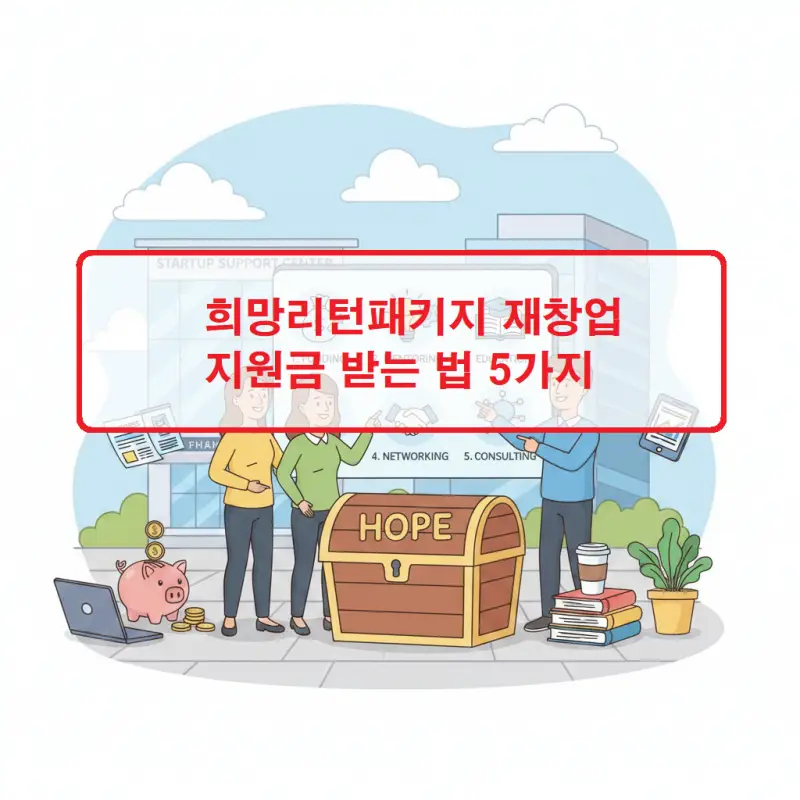 희망리턴패키지 재창업 지원금을 받는 5가지 방법을 정리한 정보 썸네일