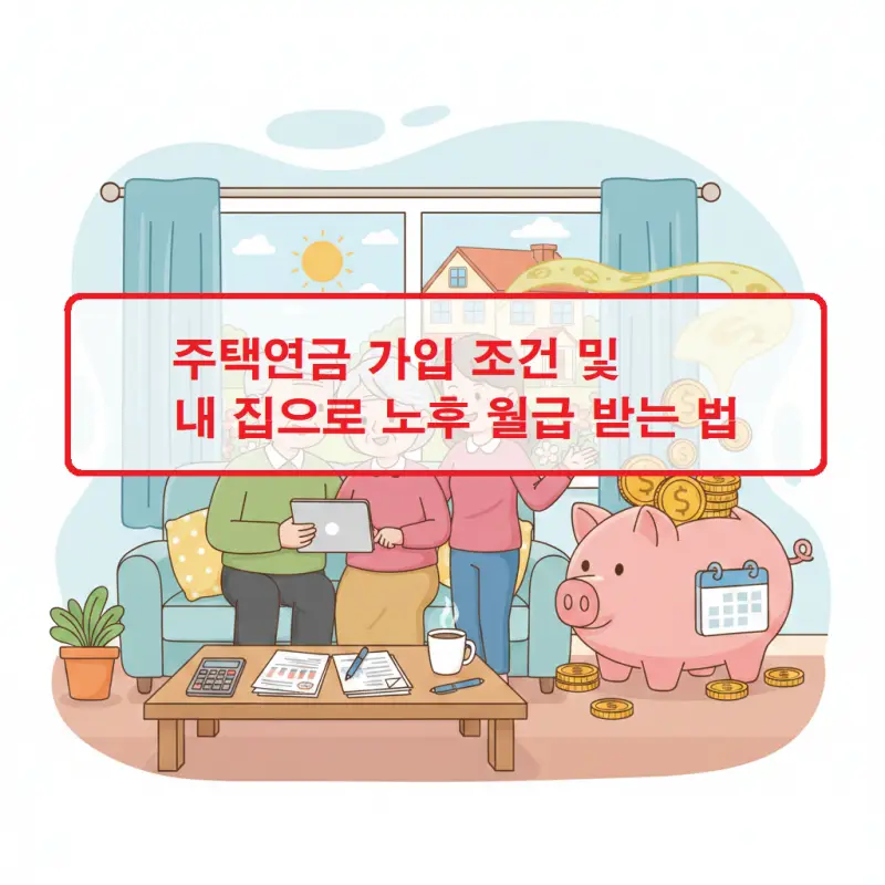 주택연금 가입 조건과 내 집을 활용해 노후 월급을 받는 방법을 안내하는 정보 썸네일
