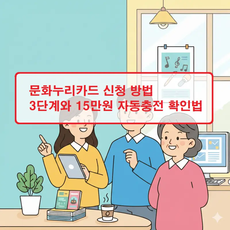 문화누리카드 신청 방법 3단계와 15만원 자동충전 확인법을 안내하는 생활정보 썸네일