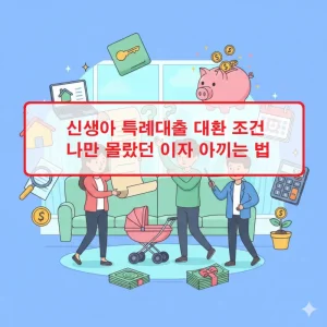 신생아 특례대출 대환 조건과 이자 절감 방법을 안내하는 금융 정보 썸네일