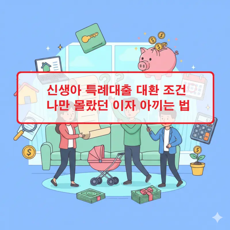 신생아 특례대출 대환 조건과 이자 절감 방법을 안내하는 금융 정보 썸네일