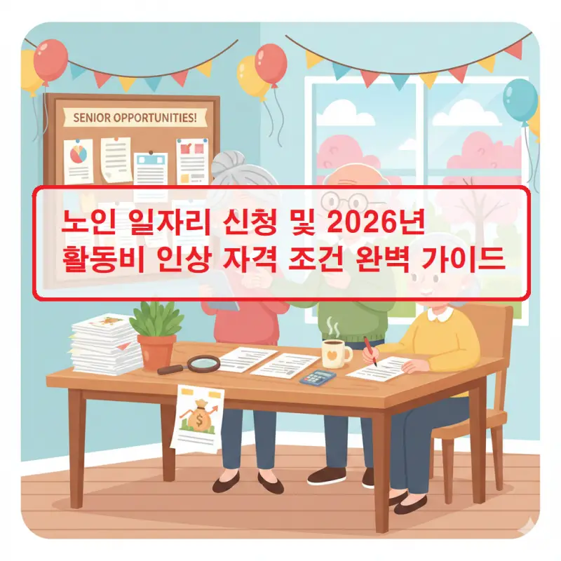 노인 일자리 신청 방법과 2026년 활동비 인상 및 자격 조건을 안내하는 복지 정보 썸네일