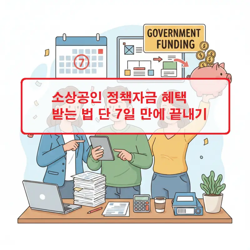 소상공인 정책자금 혜택 신청 방법을 7일 안에 완료하는 절차를 안내하는 정보 썸네일
