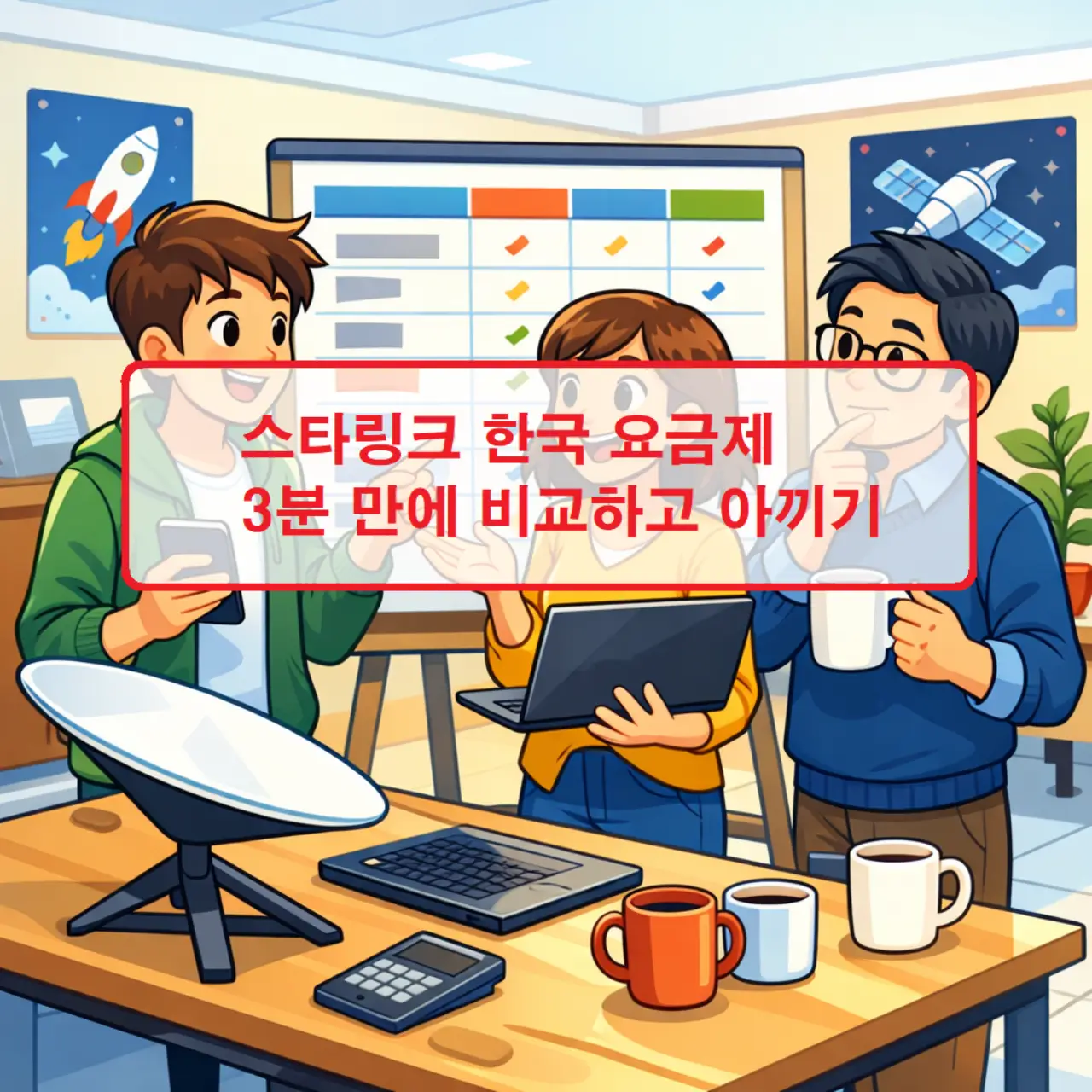 스타링크 한국 요금제별 가격과 서비스 특징을 주거용 및 로밍용으로 분류하여 비교한 표 이미지