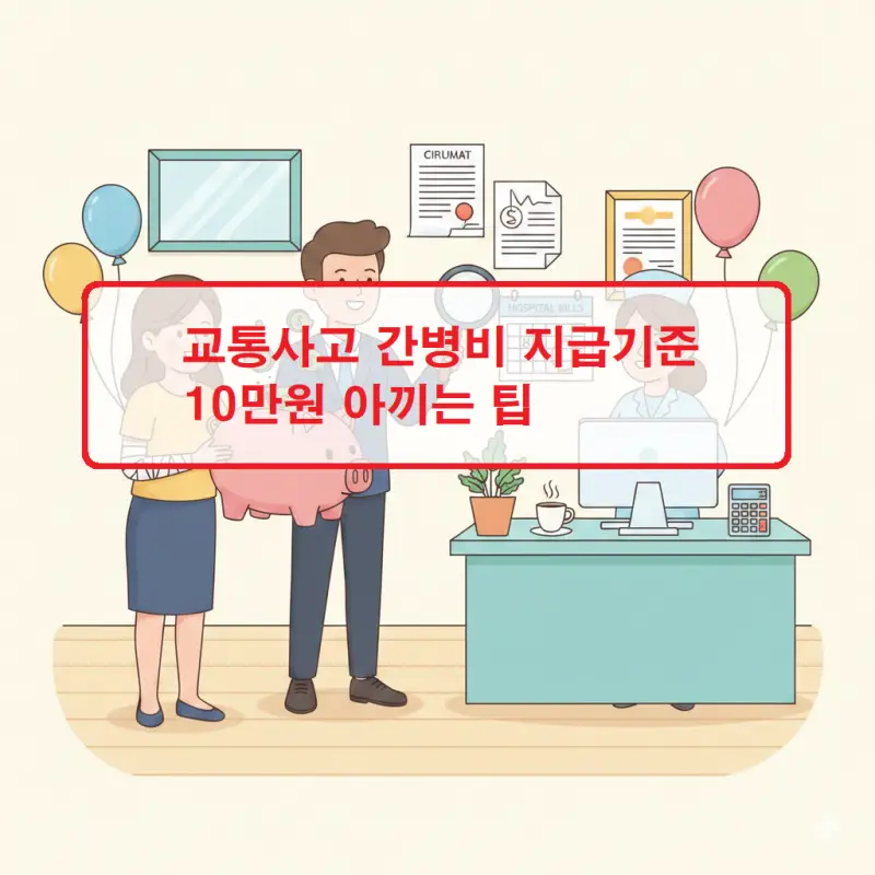 교통사고 간병비 지급기준과 비용을 10만원 절감하는 실용 팁을 안내하는 금융 정보 썸네일