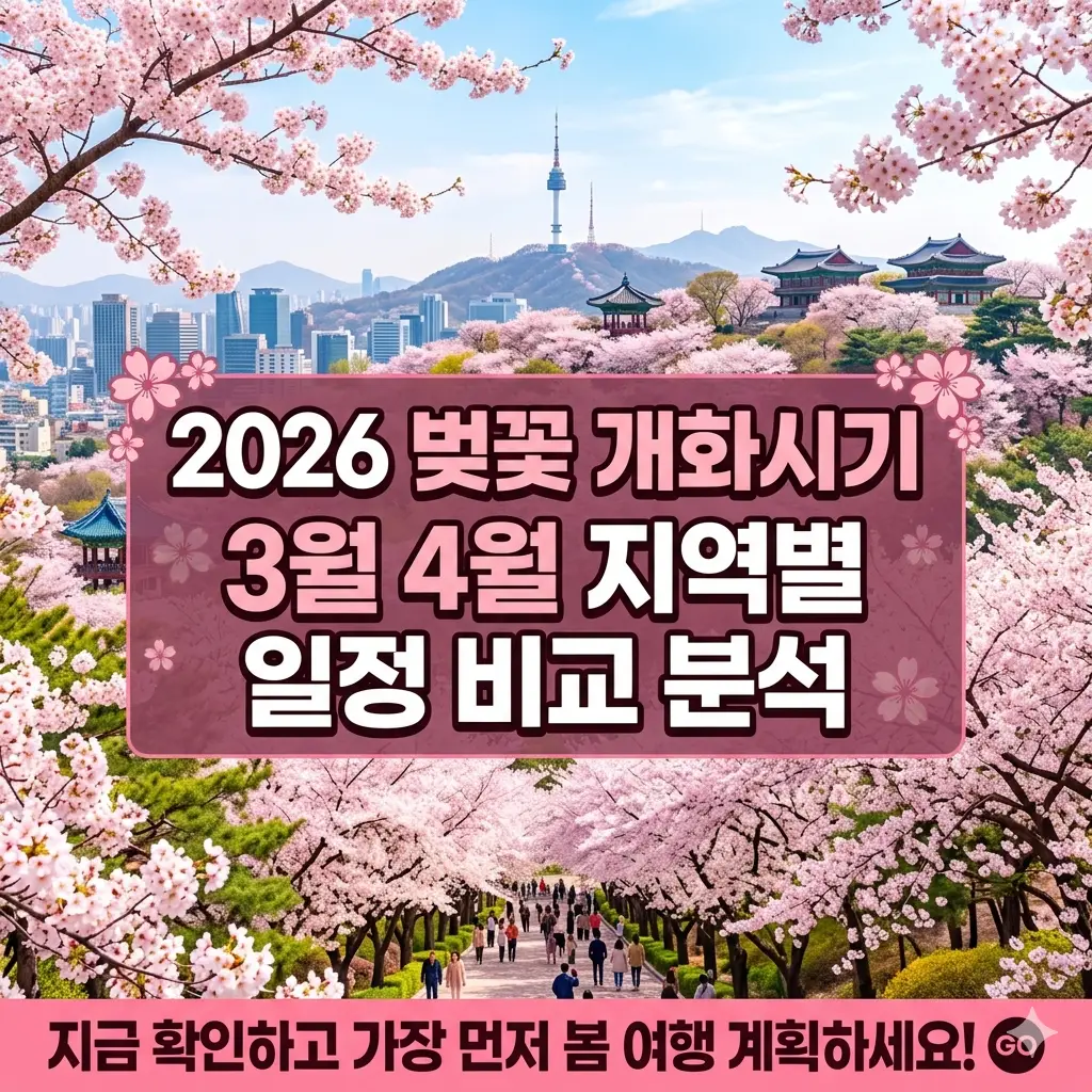 2026 벚꽃 개화시기를 3월·4월 지역별로 비교 분석한 봄 여행 정보 썸네일