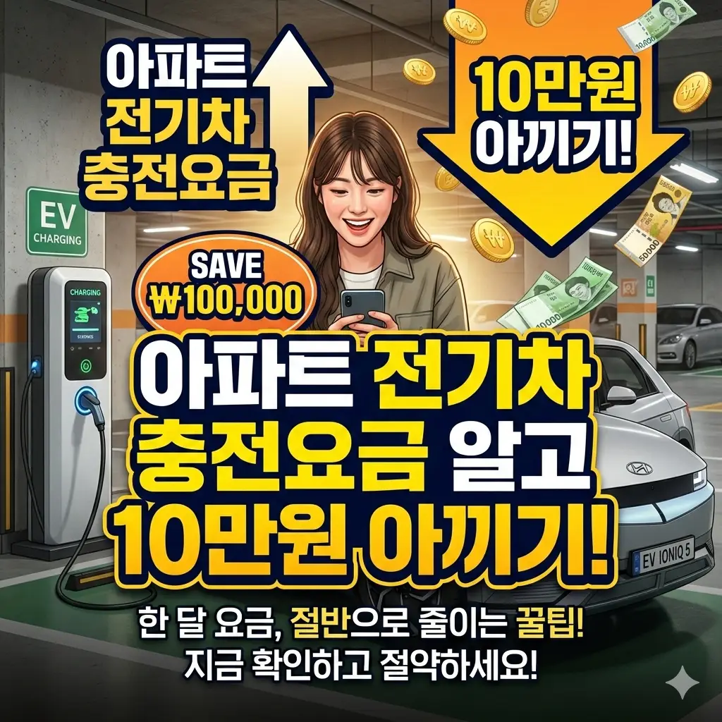 아파트 전기차 충전요금 절감 방법으로 10만원을 아끼는 실전 노하우를 소개하는 생활 정보 썸네일 이미지