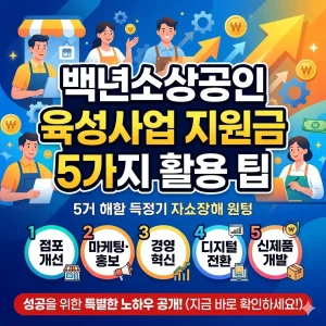 백년소상공인 육성사업 지원금 5가지 활용 팁을 안내하는 소상공인 정책 정보 썸네일