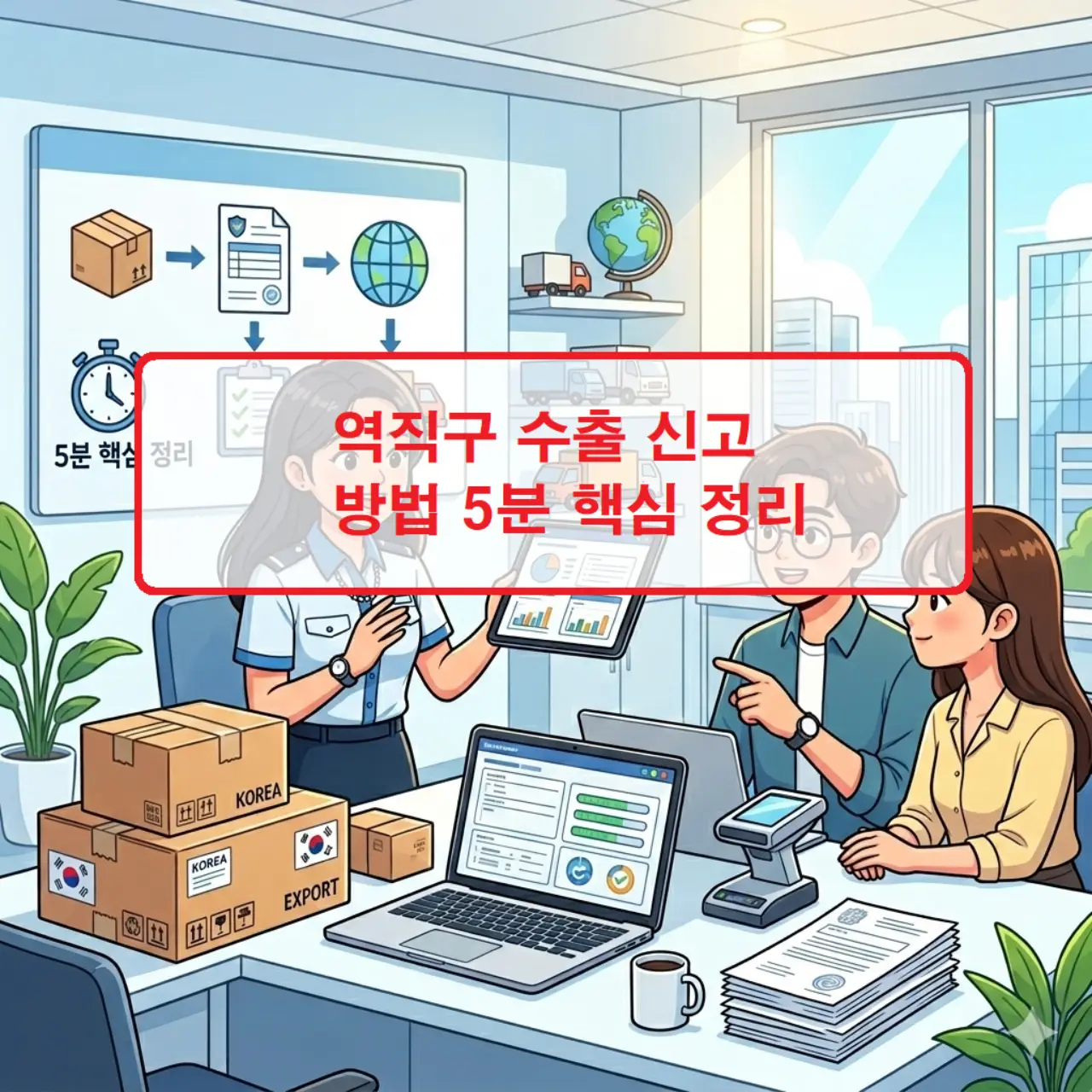 초보 셀러를 위한 역직구 수출 신고 방법과 유니패스를 활용한 관세 환급 절차를 요약한 가이드 이미지