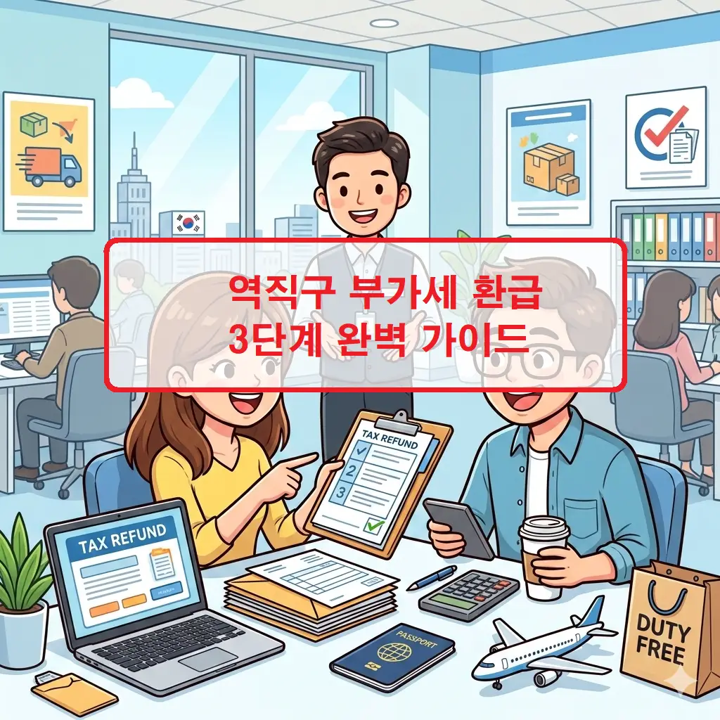 해외 수출 기업을 위한 역직구 부가세 환급 신청 단계별 프로세스 인포그래픽