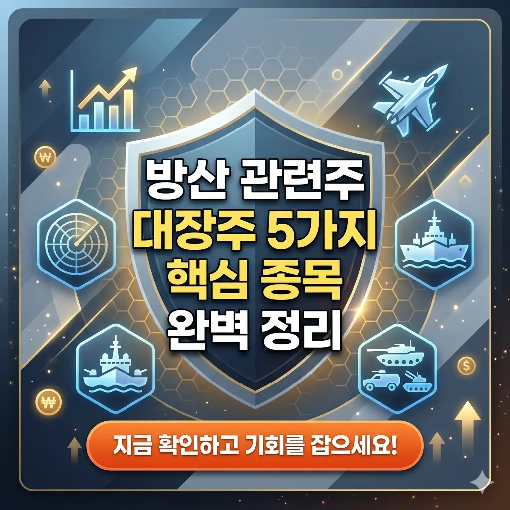방산 관련주 대장주 5가지 핵심 종목을 완벽 정리한 주식 투자 정보 썸네일