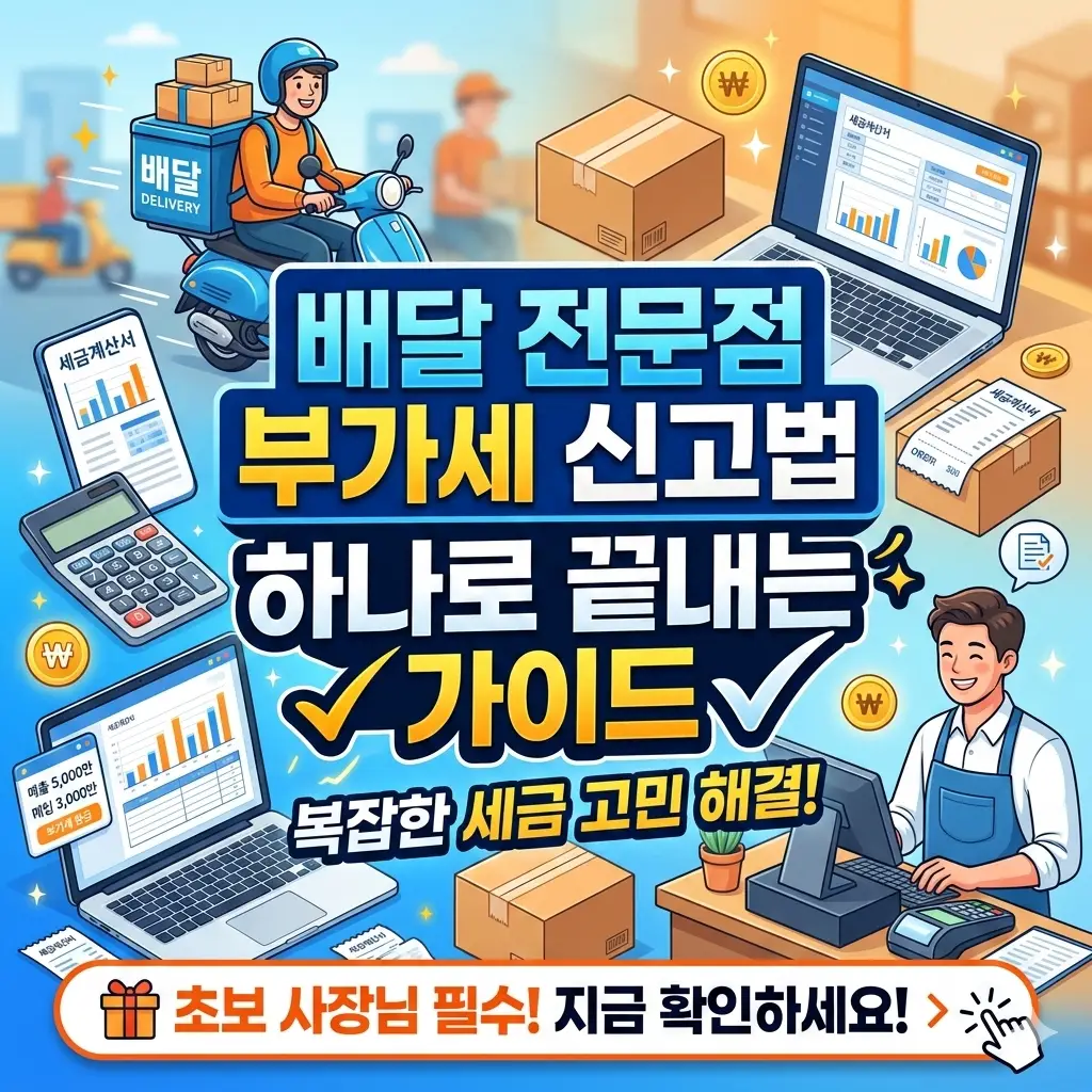 배달 전문점 부가세 신고법을 한 번에 정리한 세무 가이드 콘텐츠 썸네일