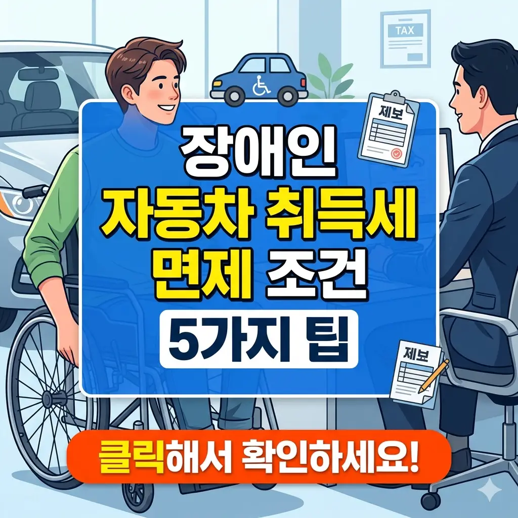 장애인 자동차 취득세 면제 혜택을 받기 위한 복지카드와 자동차 등록 서류 이미지