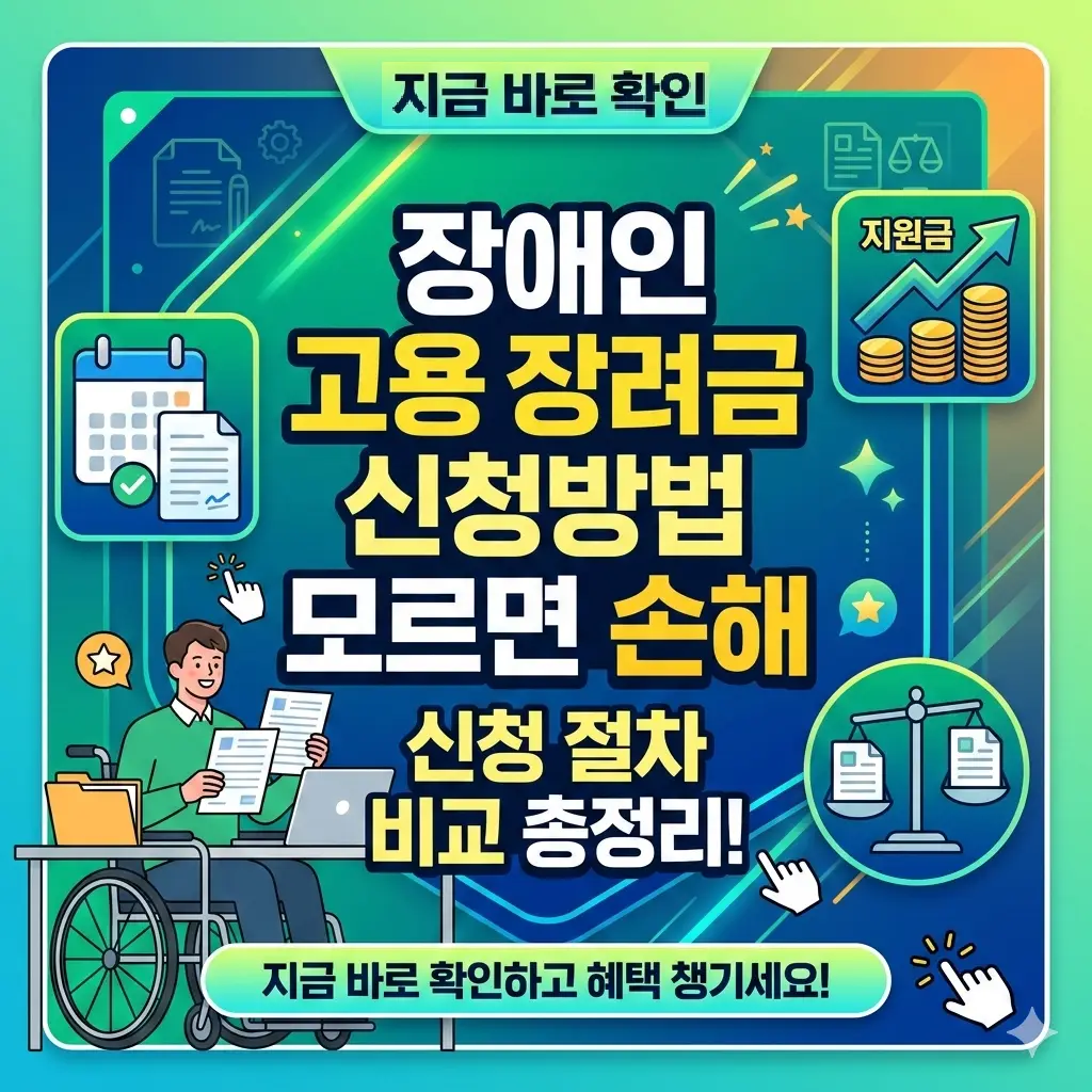 장애인 고용 장려금 신청방법과 절차를 단계별로 비교 안내하는 정보 썸네일
