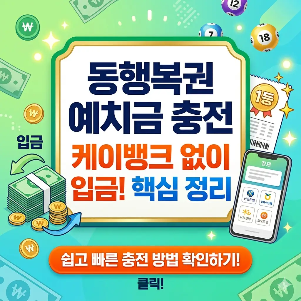 동행복권 예치금 충전 케이뱅크 없이 입금하는 방법을 안내하는 정보 썸네일