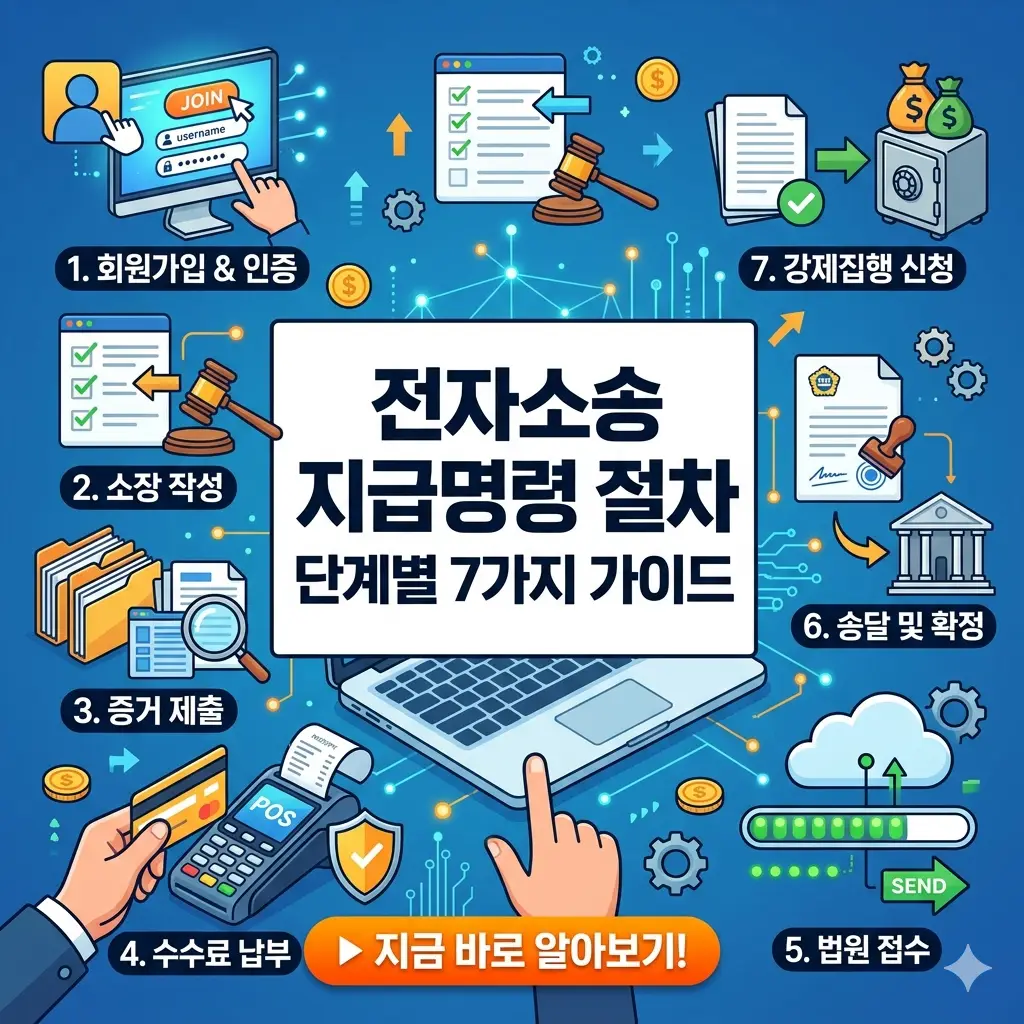 전자소송 지급명령 절차를 7단계로 알기 쉽게 정리한 법률 셀프 소송 가이드 썸네일