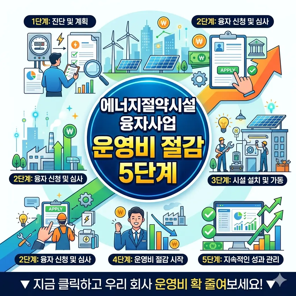 에너지절약시설 융자사업을 활용해 운영비를 절감하는 5단계 방법을 소개하는 정보 썸네일
