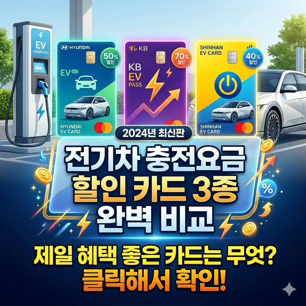 전기차 충전요금 할인 카드 3종을 비교 분석한 금융 정보 썸네일 이미지