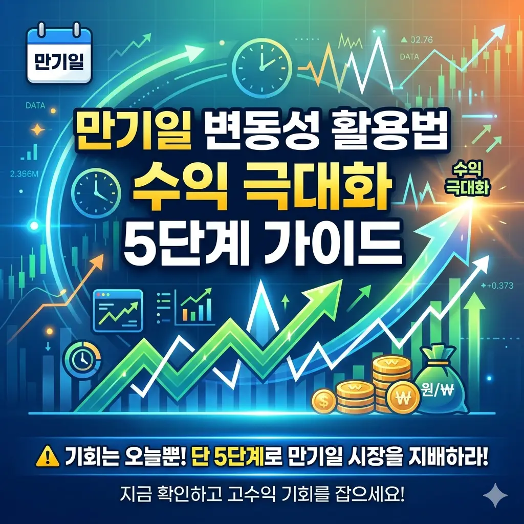 만기일 변동성 활용법을 5단계로 체계화해 주식 수익을 극대화하는 방법을 안내하는 투자 정보 썸네일