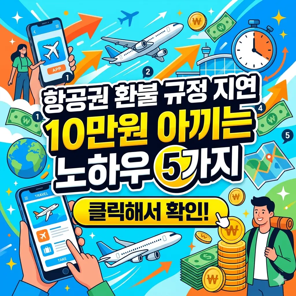항공권 환불 규정 지연 시 10만원을 아낄 수 있는 노하우 5가지를 소개하는 여행 정보 썸네일