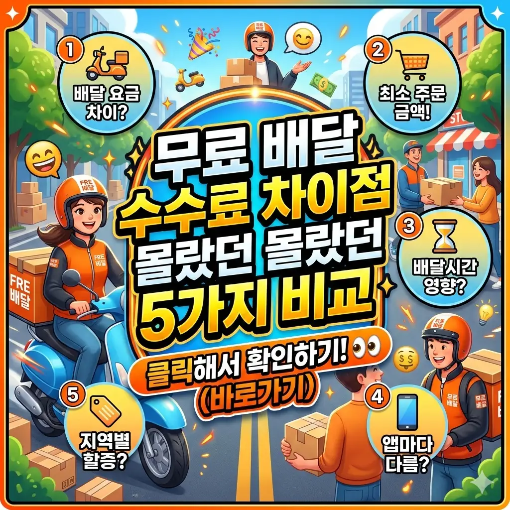 무료 배달 수수료 차이점 5가지를 비교 분석한 소비자 정보 썸네일 이미지