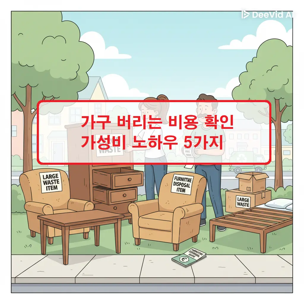 가구 버리는 비용 확인 방법과 가성비 절약 노하우 5가지를 소개하는 생활 정보 썸네일