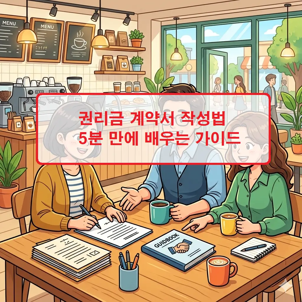 상가 임대차 계약 시 필수인 권리금 계약서 작성법과 주의사항을 요약한 체크리스트 이미지