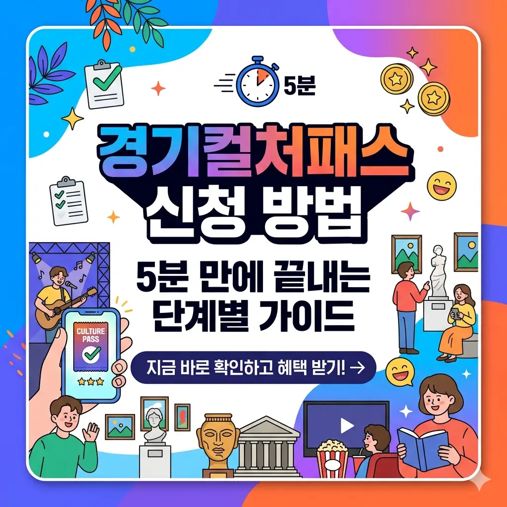 경기컬처패스 신청 방법을 단계별로 안내하는 문화생활 지원 정보 썸네일