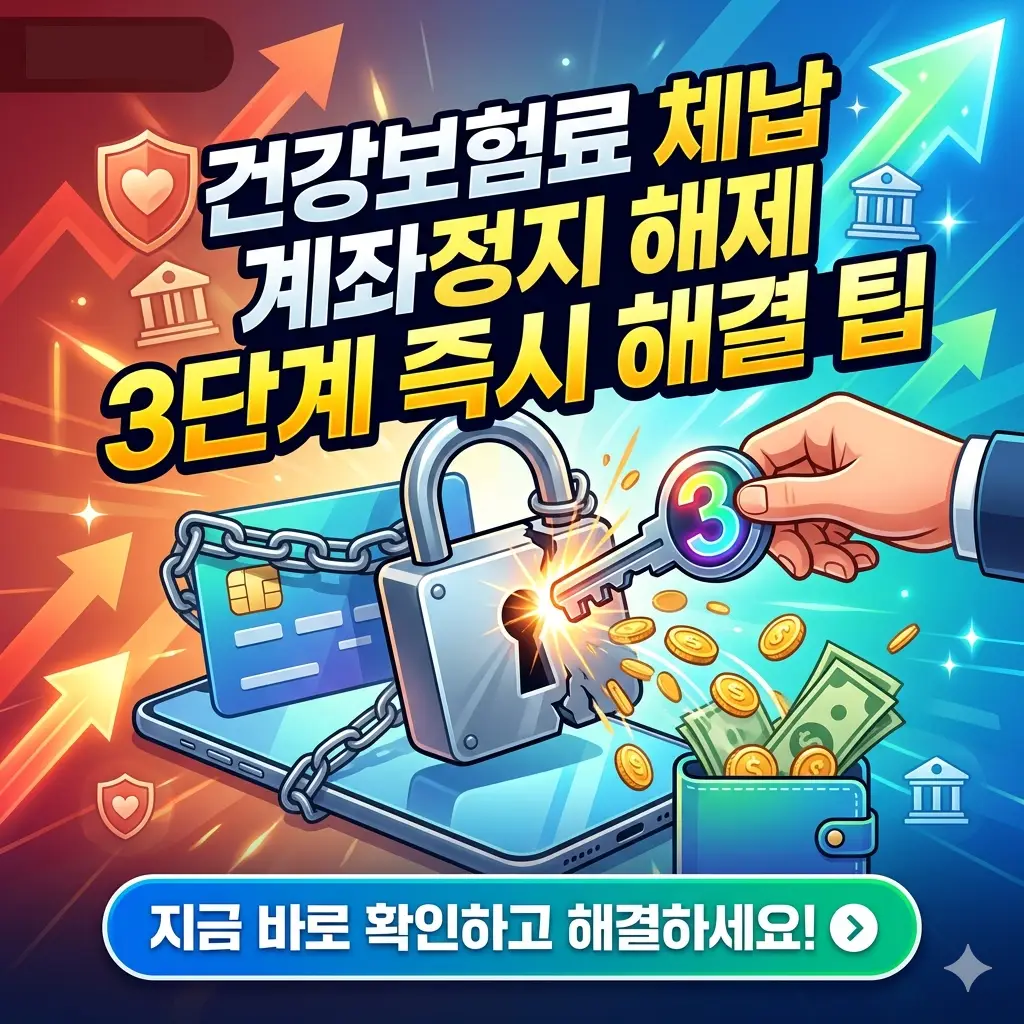 건강보험료 체납 계좌정지 해제 방법을 3단계로 즉시 해결하는 절차를 안내하는 사회보험 정보 썸네일