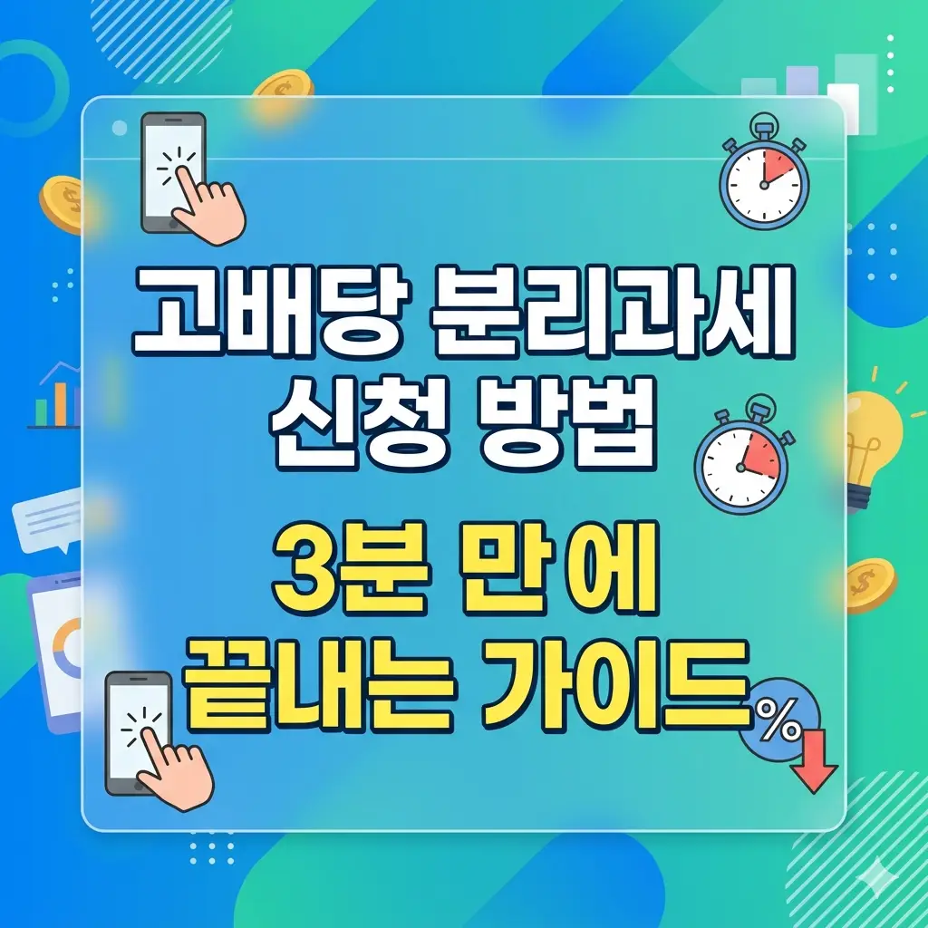 고배당 분리과세 신청 방법을 3분 만에 끝낼 수 있도록 정리한 금융·세금 정보 썸네일